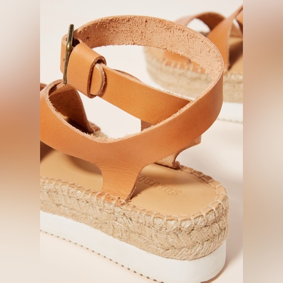SOLUDOS Anthropologie Olympia Espadrille Flatphorm platform Sandal Tan Size 9.5 - Picture 10 of 12
